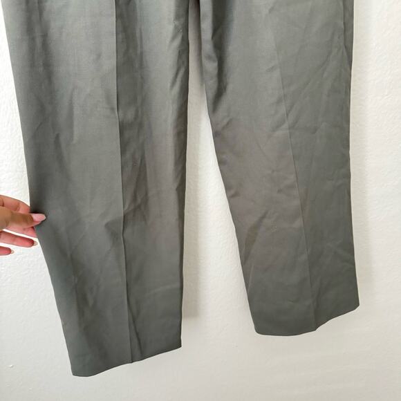 Nordstrom Women Gray Wool Blend Trouser Dress Pant Pleated Stretch Waist Size 10 - Picture 9 of 9